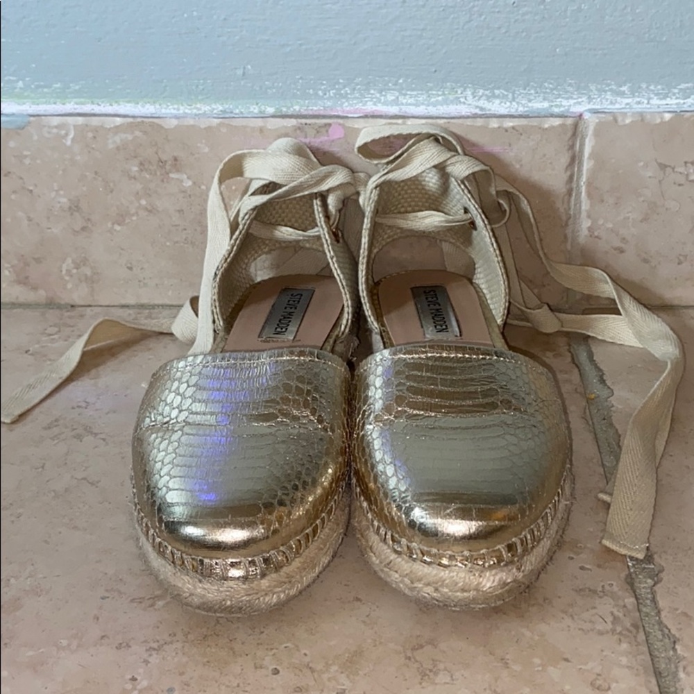 Steven Madden Gold Espadrilles